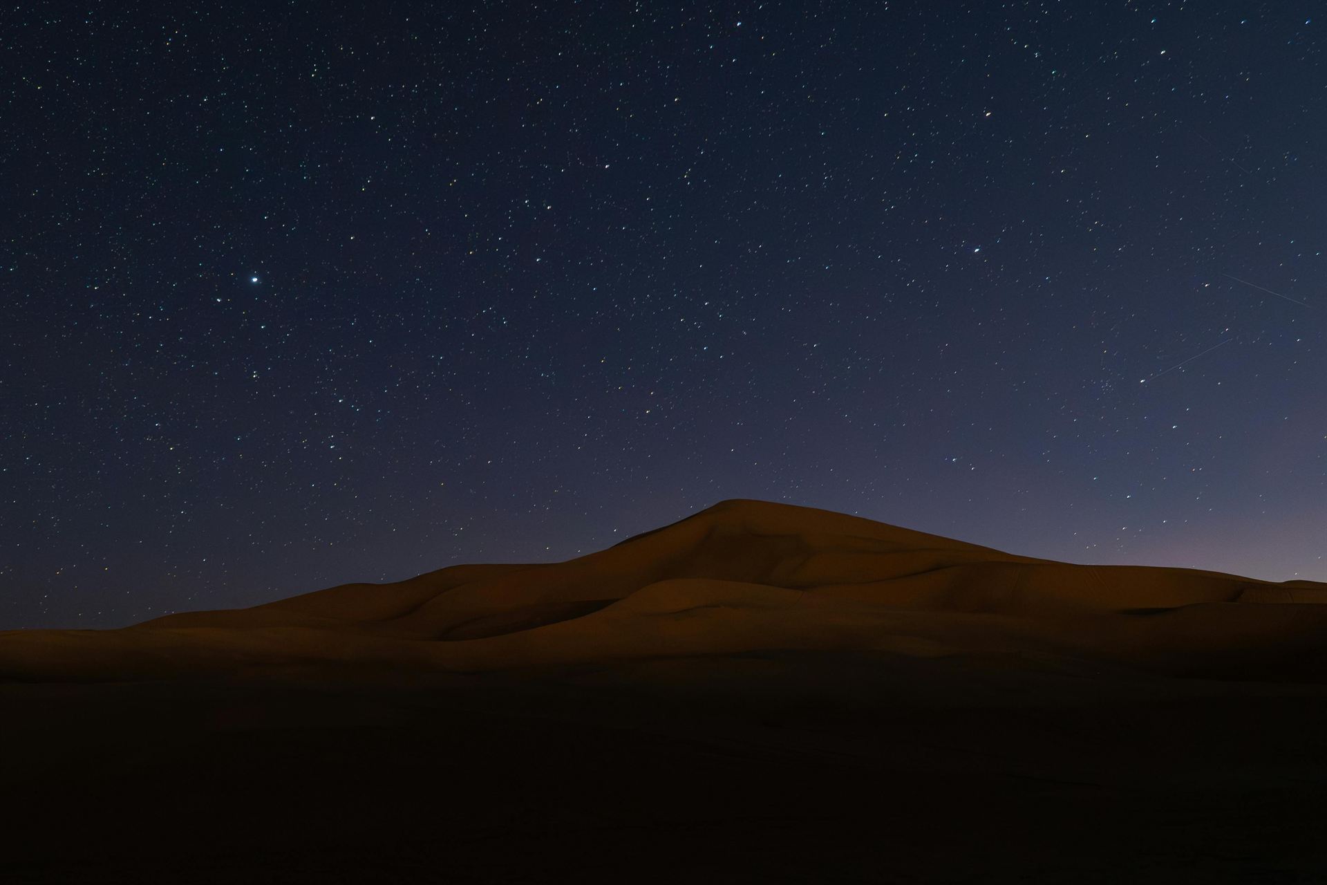 Noche en el desierto egipcio